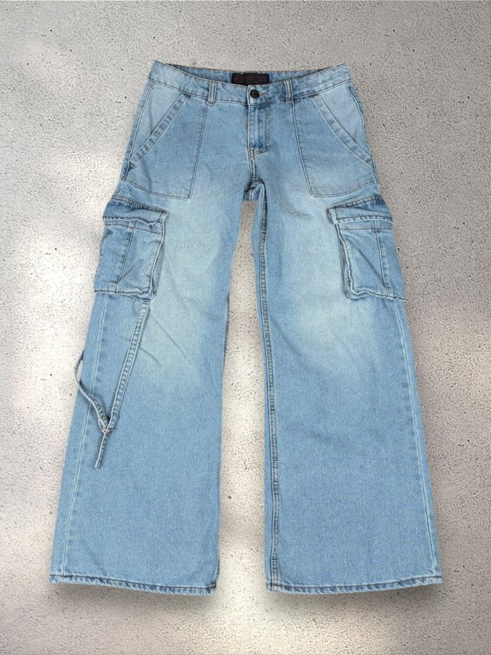 Love For Humanity Cargo Jeans Women's 1/25 Denim Wide Leg Baggy Y2K Skater Acubi
